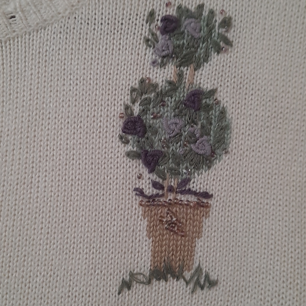 Short Sleeve Button Down Sweater - image 2